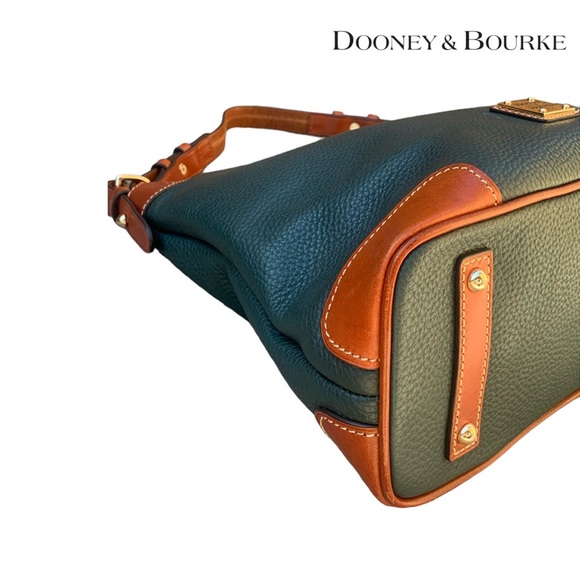 Dooney & Burke large pebble leather hobo shoulder bag purse Forest Green - Picture 7 of 13